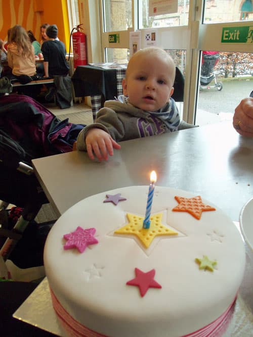 Toddler with Birthday cake