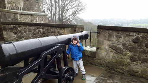 Boy at Cannons at Stirling Castle