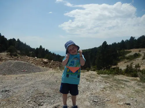 Young boy on Mont Ventoux 