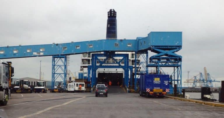 Boarding the ferry at Hull