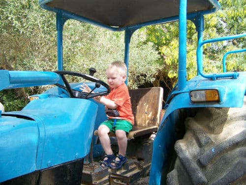 Boy in tractor