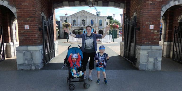 mum and sons at Drayton Manor