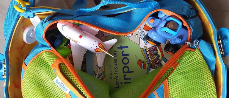 Tote bag full of toys