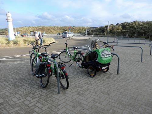 bikes at the wassenaar beach in Holland