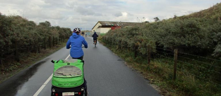 family cycling in Holland