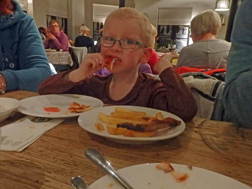 Eating food