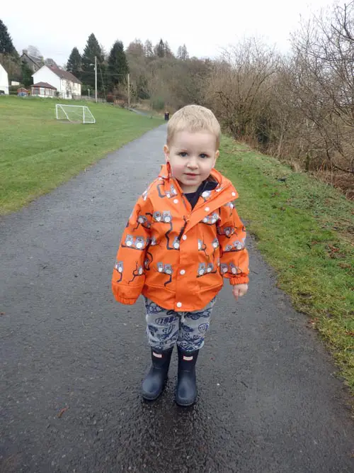 Toddler posing in Aberfoyle