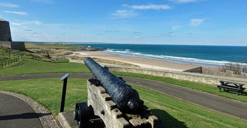 Looking out over Bamburgh beach