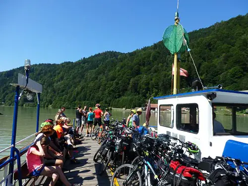 Bike ferry on the Danube