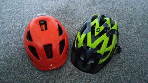 Helmets for a family cycling holiday