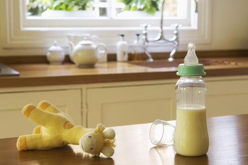 Baby Items on Kitchen Counter