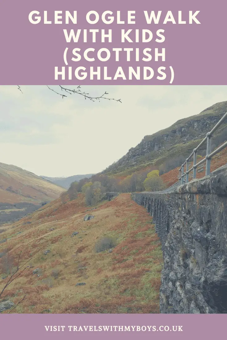 A walk in the Scottish Highlands on the Glen Ogle trail with kids