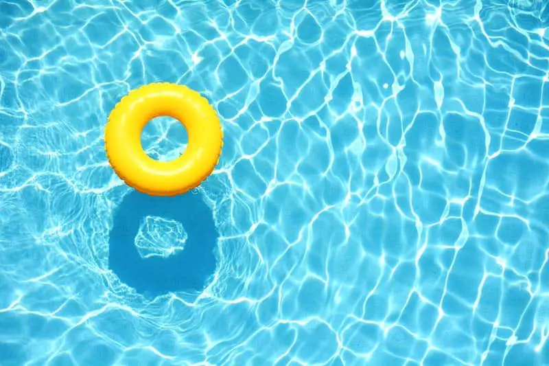 Rubber ring floating in a pool