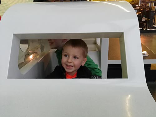 Toddler playing at Riverside Museum