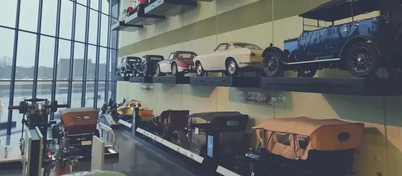 Car wall at Riverside Museum