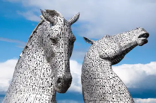 The Kelpies, 30-metre-high sculptures on the the Forth and Clyde Canal