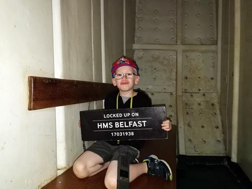 HMS Belfast with kids