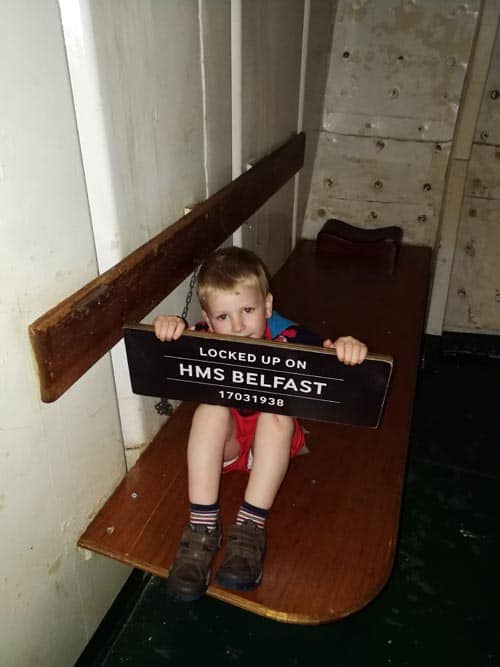 HMS Belfast with kids