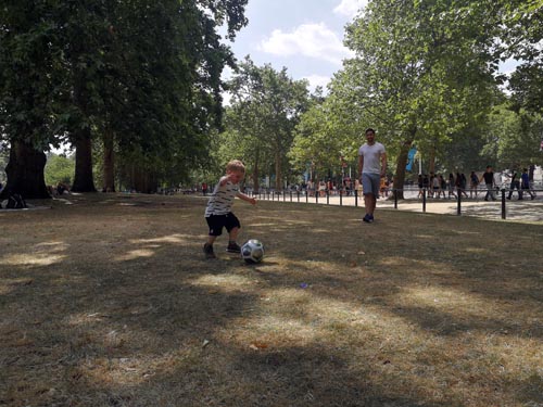 London playing football