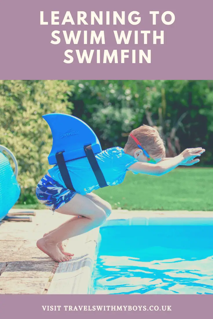 SwimFin vertical swimming aid for teaching kids how to swim