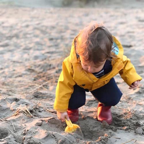 young toddler at the beach