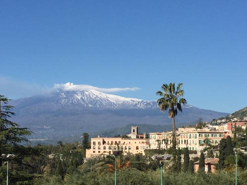 Mt Etna viewed from Taormina