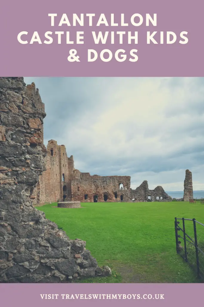 Visiting Tantallon Castle near North Berwick with kids and dogs. 