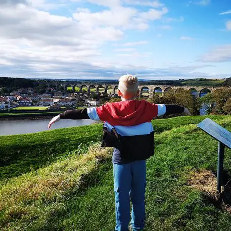 Child looking over Berwick-Upon-Tweed