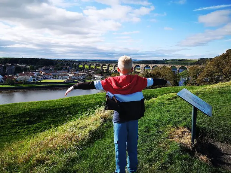 Child looking over Berwick-Upon-Tweed